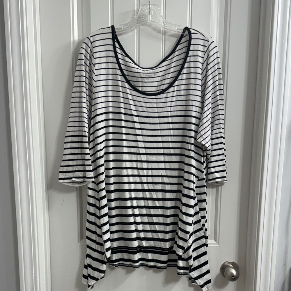 Lane Bryant Striped Black and White Women's Top Size 18/20